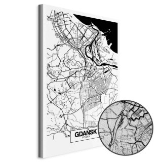 Obraz - Mapa miasta: Gdańsk (1-częściowy) pionowy 20x30 Premium Print