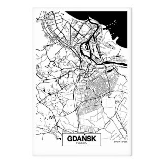 Obraz - Mapa miasta: Gdańsk (1-częściowy) pionowy 40x60 Standard