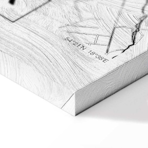 Obraz - Mapa miasta: Gdańsk (1-częściowy) pionowy 60x90 Premium Print