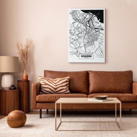 Obraz - Mapa miasta: Gdańsk (1-częściowy) pionowy 80x120 Standard