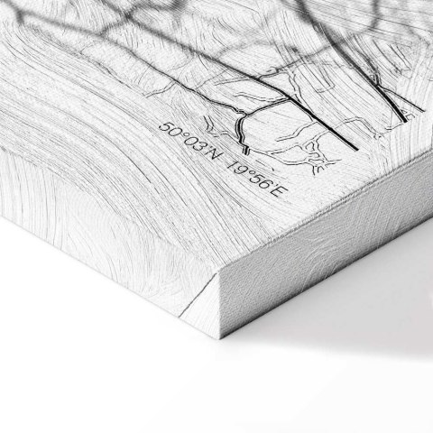 Obraz - Mapa miasta: Kraków (1-częściowy) szeroki 30x20 Premium Print