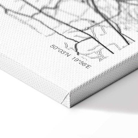 Obraz - Mapa miasta: Kraków (1-częściowy) szeroki 30x20 Standard