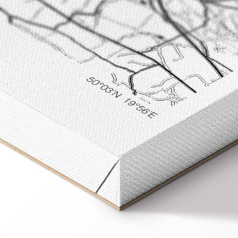 Obraz - Mapa miasta: Kraków (1-częściowy) szeroki 60x40 Akustyczny