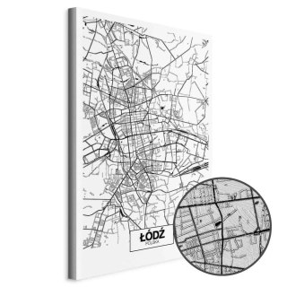 Obraz - Mapa miasta: Łódź (1-częściowy) pionowy 60x90 Premium Print
