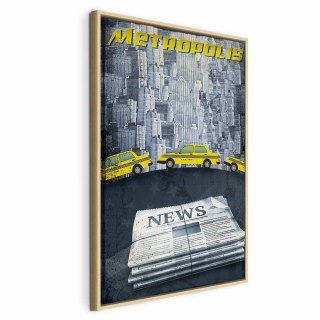 Obraz - Metropolis (1-częściowy) pionowy 80x120 W ramie drewnianej naturalnej