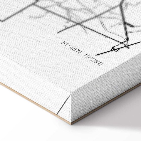 Obraz - Mapa miasta: Łódź (1-częściowy) pionowy 20x30 Akustyczny