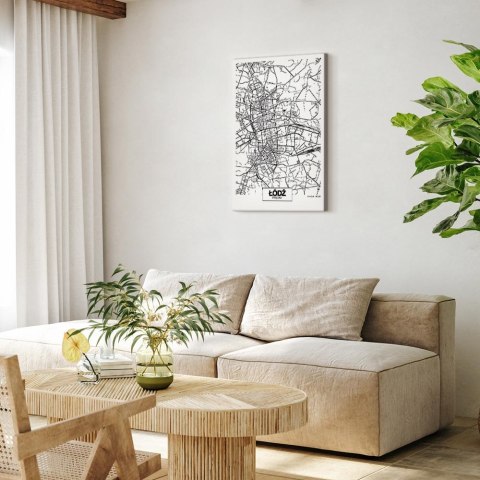 Obraz - Mapa miasta: Łódź (1-częściowy) pionowy 40x60 Standard