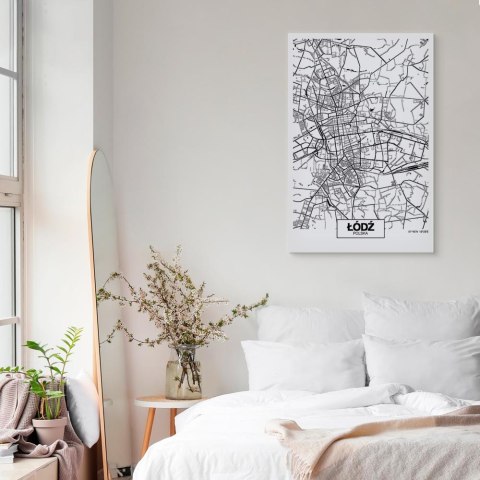 Obraz - Mapa miasta: Łódź (1-częściowy) pionowy 60x90 Standard