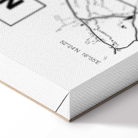 Obraz - Mapa miasta: Poznań (1-częściowy) pionowy 20x30 Akustyczny