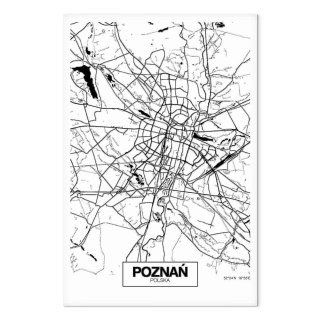 Obraz - Mapa miasta: Poznań (1-częściowy) pionowy 40x60 Premium Print