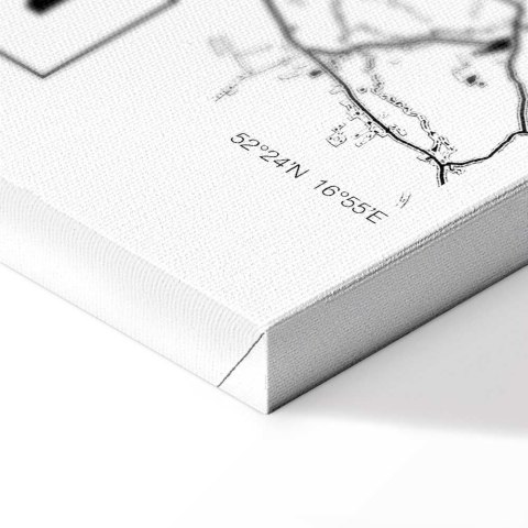 Obraz - Mapa miasta: Poznań (1-częściowy) pionowy 60x90 Na płótnie włoskim