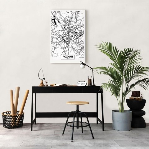 Obraz - Mapa miasta: Poznań (1-częściowy) pionowy 80x120 Standard