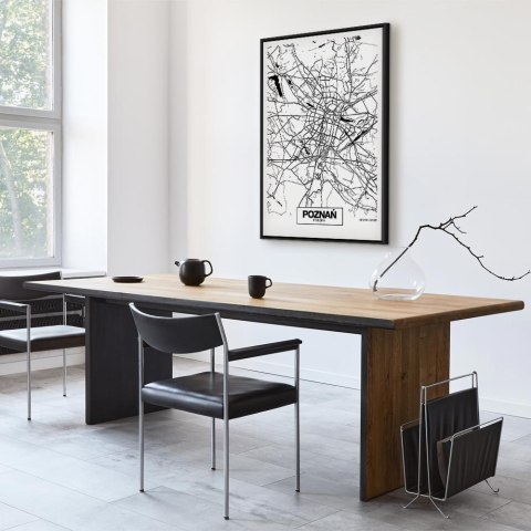 Obraz - Mapa miasta: Poznań (1-częściowy) pionowy 80x120 W ramie drewnianej czarnej