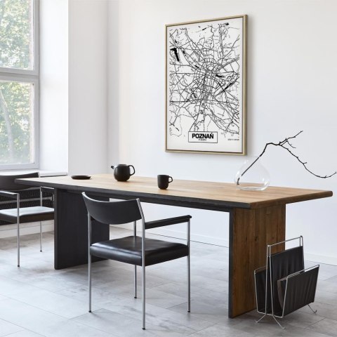 Obraz - Mapa miasta: Poznań (1-częściowy) pionowy 80x120 W ramie drewnianej naturalnej