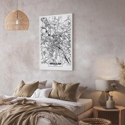 Obraz - Mapa miasta: Wrocław (1-częściowy) pionowy 20x30 Akustyczny
