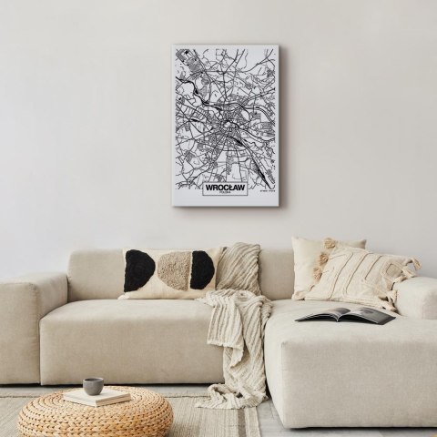 Obraz - Mapa miasta: Wrocław (1-częściowy) pionowy 20x30 Na płótnie włoskim