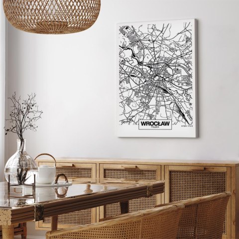 Obraz - Mapa miasta: Wrocław (1-częściowy) pionowy 40x60 Standard