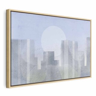 Obraz - Nowoczesne miasto (1-częściowy) szeroki - pierwszy wariant 120x80 W ramie drewnianej naturalnej