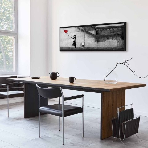 Obraz - Zawsze jest nadzieja (1-częściowy) wąski czerwony 120x40 W ramie drewnianej czarnej