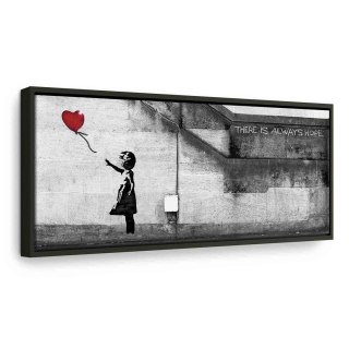 Obraz - Zawsze jest nadzieja (1-częściowy) wąski czerwony 150x50 W ramie drewnianej czarnej