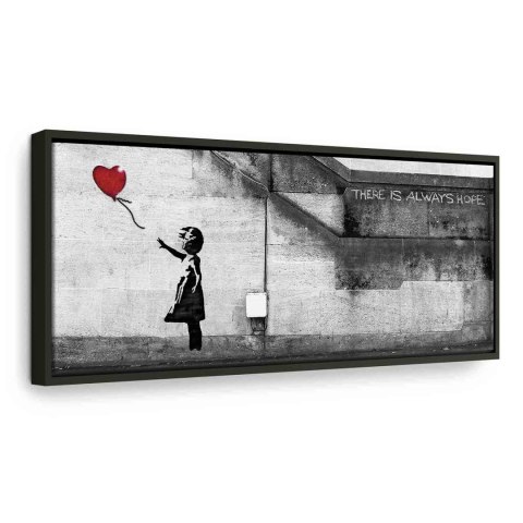 Obraz - Zawsze jest nadzieja (1-częściowy) wąski czerwony 150x50 W ramie drewnianej czarnej