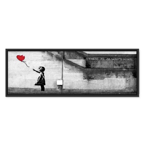 Obraz - Zawsze jest nadzieja (1-częściowy) wąski czerwony 150x50 W ramie drewnianej czarnej
