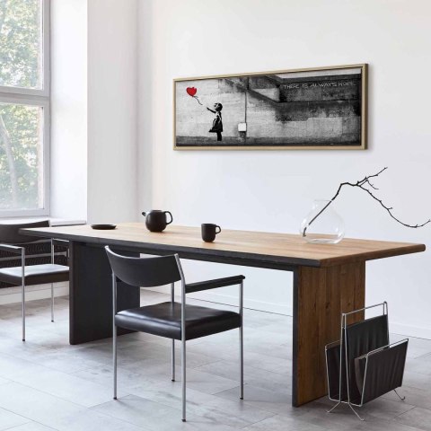 Obraz - Zawsze jest nadzieja (1-częściowy) wąski czerwony 150x50 W ramie drewnianej naturalnej