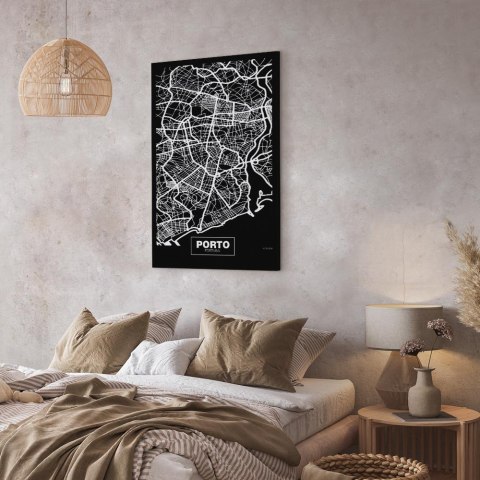 Obraz - Mapa w negatywie: Porto (1-częściowy) pionowy 20x30 Standard