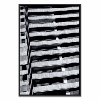 Obraz - Architektoniczny raster (1-częściowy) pionowy 40x60 W ramie drewnianej czarnej