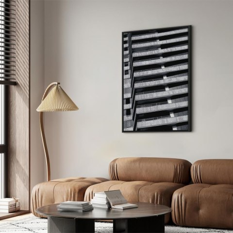 Obraz - Architektoniczny raster (1-częściowy) pionowy 40x60 W ramie drewnianej czarnej