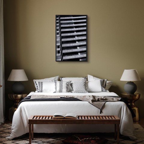 Obraz - Architektoniczny raster (1-częściowy) pionowy 40x60 W ramie drewnianej czarnej