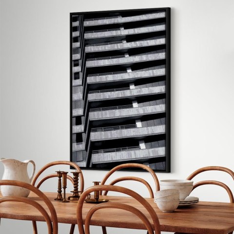 Obraz - Architektoniczny raster (1-częściowy) pionowy 40x60 W ramie drewnianej czarnej