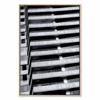 Obraz - Architektoniczny raster (1-częściowy) pionowy 40x60 W ramie drewnianej naturalnej