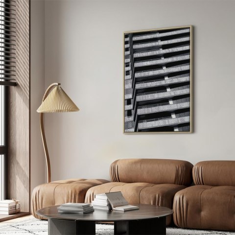 Obraz - Architektoniczny raster (1-częściowy) pionowy 40x60 W ramie drewnianej naturalnej