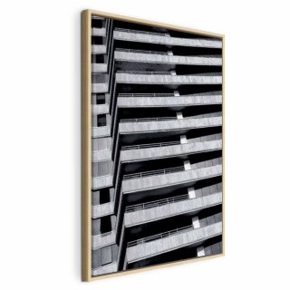 Obraz - Architektoniczny raster (1-częściowy) pionowy 60x90 W ramie drewnianej naturalnej