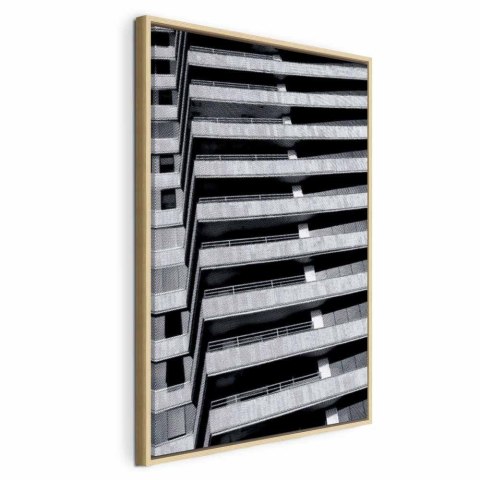 Obraz - Architektoniczny raster (1-częściowy) pionowy 60x90 W ramie drewnianej naturalnej