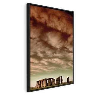 Obraz - Chmury nad Stonehenge (1-częściowy) pionowy 40x60 W ramie drewnianej czarnej