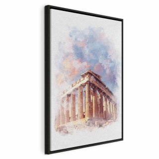 Obraz - Malowany Partenon (1-częściowy) pionowy 40x60 W ramie drewnianej czarnej