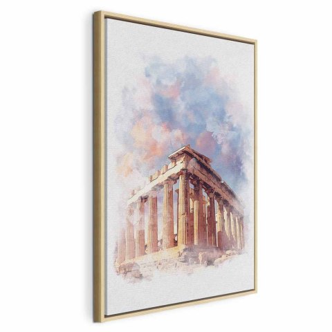 Obraz - Malowany Partenon (1-częściowy) pionowy 60x90 W ramie drewnianej naturalnej