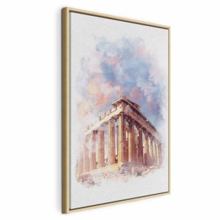 Obraz - Malowany Partenon (1-częściowy) pionowy 80x120 W ramie drewnianej naturalnej