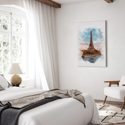 Obraz - Paryski widok (1-częściowy) pionowy 60x90 Akustyczny