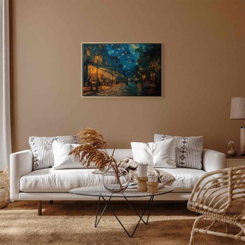 Obraz - Uliczka Paryża - obraz inspirowany stylem Vincenta van Gogha 60x40 W ramie drewnianej naturalnej