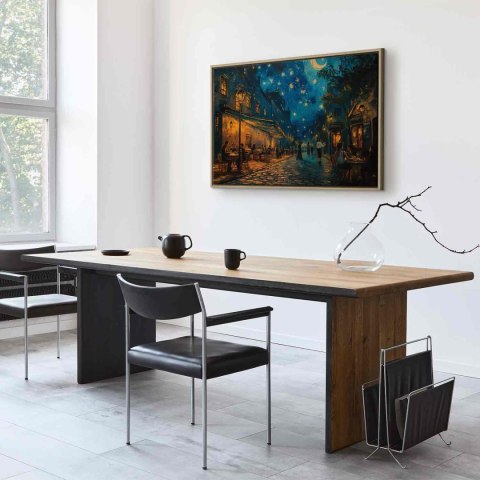 Obraz - Uliczka Paryża - obraz inspirowany stylem Vincenta van Gogha 60x40 W ramie drewnianej naturalnej