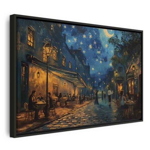 Obraz - Uliczka Paryża - obraz inspirowany stylem Vincenta van Gogha 90x60 W ramie drewnianej czarnej