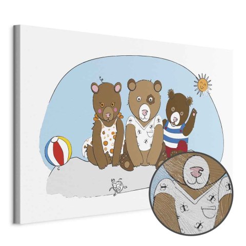 Obraz - Misie na plaży (1-częściowy) szeroki 30x20 Premium Print
