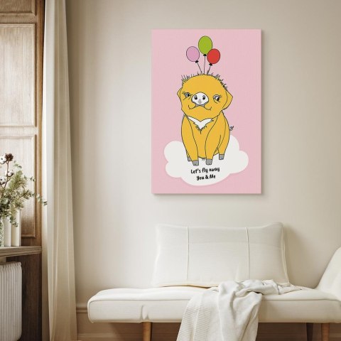 Obraz - Podniebna świnka (1-częściowy) pionowy 20x30 Na płótnie włoskim