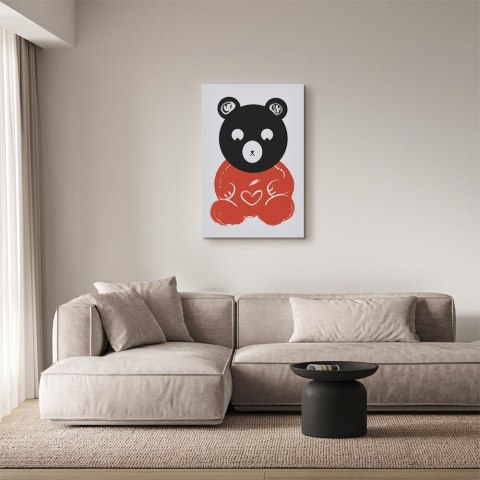 Obraz - Zamyślony miś (1-częściowy) pionowy 60x90 Standard
