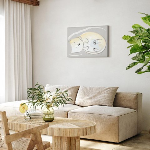 Obraz - Śpiący kotek (1-częściowy) pionowy 30x20 Standard