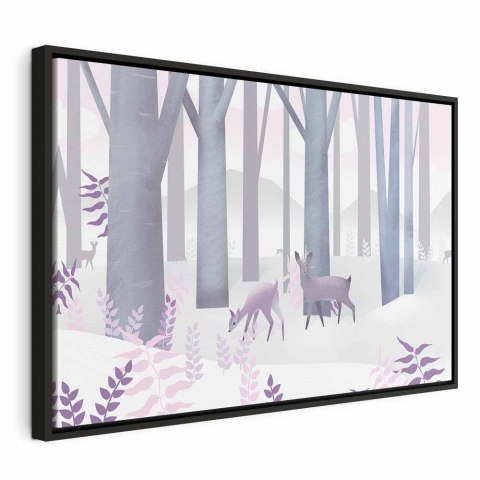 Obraz - Bajkowy las (1-częściowy) szeroki - drugi wariant 120x80 W ramie drewnianej czarnej