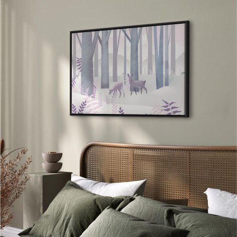 Obraz - Bajkowy las (1-częściowy) szeroki - drugi wariant 60x40 W ramie drewnianej czarnej